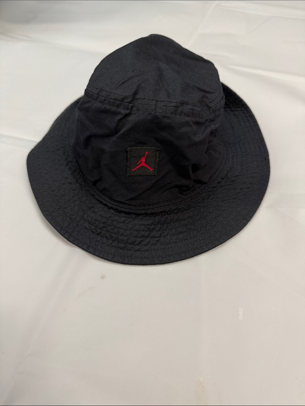 Jordan Black Bucket Hat with Red Jumpman Patch